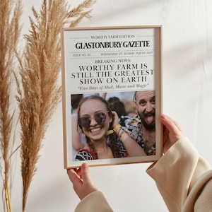 Stampa ricordo Glastonbury 2025, poster personalizzato del festival, regalo per festival musicale, regalo con foto personalizzata, regalo con ricordi personalizzati