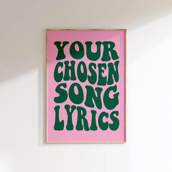 Custom Song Lyrics Print - Personalised Music Poster - Favourite Song Gifts - Couples Wall Art Decor - Anniversary Gift