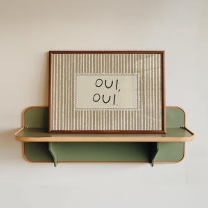 Oui Oui Print – Funny Bathroom Wall Art, Typography Farmhouse Vintage Striped Decor
