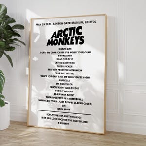 Cartaz de lista de músicas, impressões de lista de músicas de shows, impressões de shows, presente de música ou artista favorito, presentes musicais personalizados, impressão de banda personalizada
