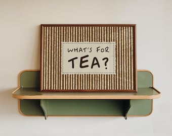 What's for Tea Print - Kitchen Wall Art Decor - Cottage Core Striped Poster - Northern Quotes