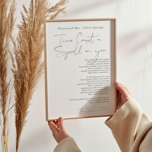 Stampa del testo della canzone preferita - Poster musicale personalizzato - Regali del testo della canzone preferita - Scegli la tua dimensione, colore e testo - Regalo di Natale