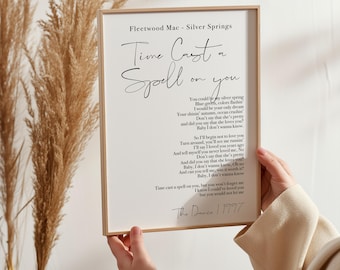 Favourite Song Lyrics Print - Custom Music Poster - Favourite Song Lyrics Gifts - Choose your own Size Colour and Lyrics - Christmas Gift
