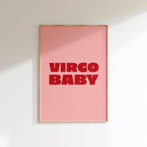 Virgo Baby Print - Sternzeichen Wandkunst - Astrologie Poster - Retro Schlafzimmer Dekor - Bunte Drucke - Horoskop - Virgo Baby Geburtstag Geschenk