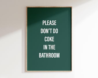 Funny Bathroom Print: Swearing Quote Typography Wall Art Decor