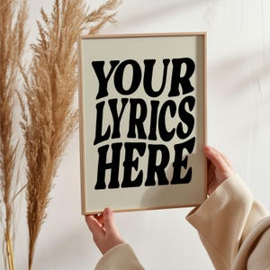 Poster personalizzato della canzone - Stampa del testo - Poster musicale - Regali della canzone preferita - A5 A4 A3 - Scegli il tuo colore e il testo
