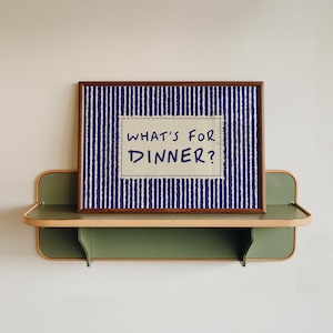 What's For Dinner Print - Kitchen Wall Art Decor - Cottage Core Striped Quote Poster