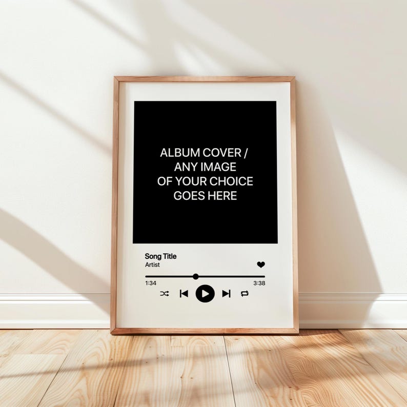 Custom Music Poster, Song Lyrics Print, Album Cover Prints, Favourite Song or Artist Gifts, Personalised Music Gifts, Custom Band Prints image 2