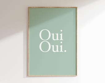 Oui Oui Bathroom Print - Funny Bathroom Wall Art - French Bathroom Decor - Bathroom Accessories - Oui Oui Typography Print
