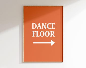 Dance Floor Typography Print: Retro Party Decor