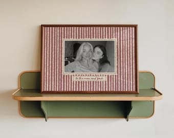Bästa vän fotopresenttryck - Personliga födelsedagspresenter till bästa vän eller syster - Vintage randig väggdekoration