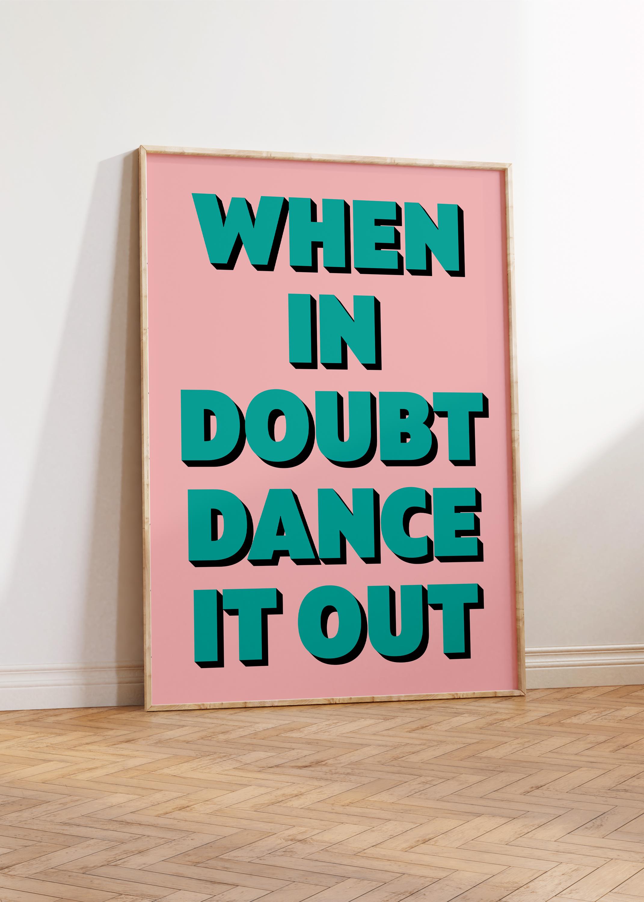 Wenn Zweifel, Dance it Out, Retro Prints, Disco Wandkunst, Bunte Musik Prints, Disco Dance Musik Poster, 70er Jahre Tanz Zitate, Musik Wandkunst