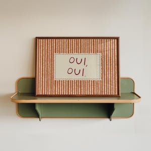 Oui Oui Print – Funny Bathroom Wall Art, Typography Farmhouse Vintage Striped Decor