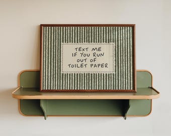 Lámina con estampado de papel higiénico – Divertido arte de pared para el baño, decoración vintage a rayas de estilo rústico.
