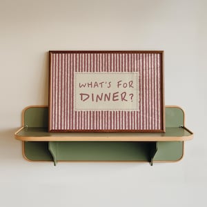 What's For Dinner Print - Kitchen Wall Art Decor - Cottage Core Striped Quote Poster