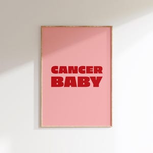 Cancer Baby Print - Sternzeichen Wandkunst - Astrologie Poster - Retro Schlafzimmer Dekor - Bunte Drucke - Horoskop - Cancer Baby Geburtstag Geschenk