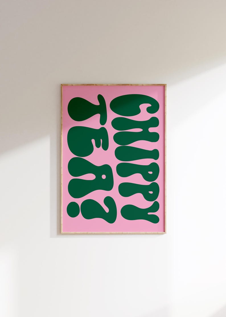 Chippy Tea? Funny Northern Quote Print, Colourful Retro Typography Wall ...