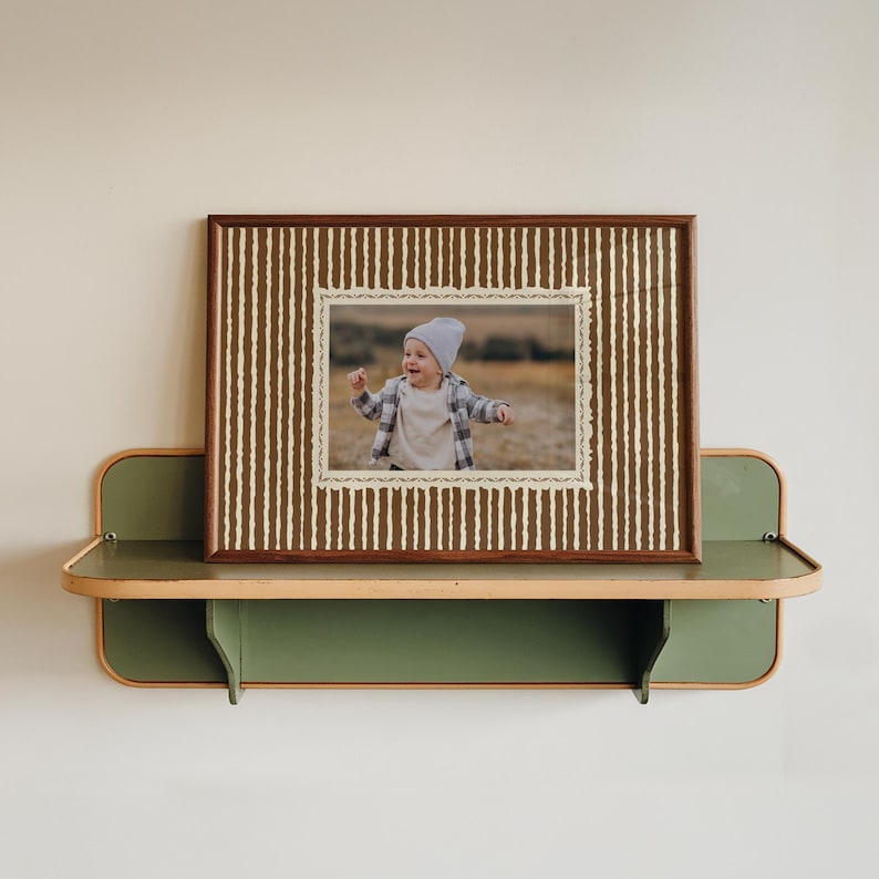 Custom Photo Print, Vintage Stripe Poster, Personalised Gift for Couples, Engagement, Anniversary, Birthday