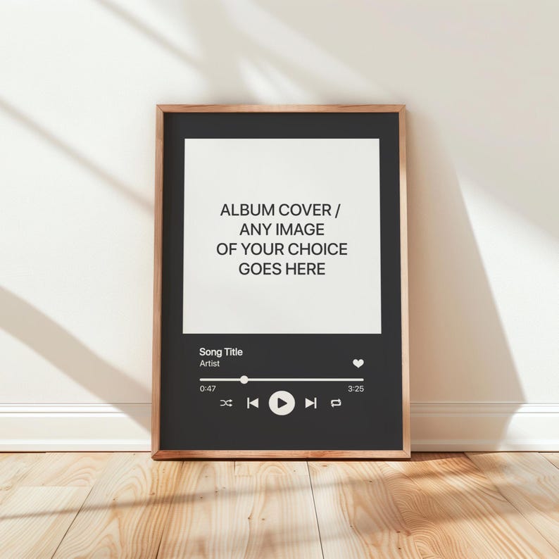 Custom Music Poster, Song Lyrics Print, Album Cover Prints, Favourite Song or Artist Gifts, Personalised Music Gifts, Custom Band Prints image 3