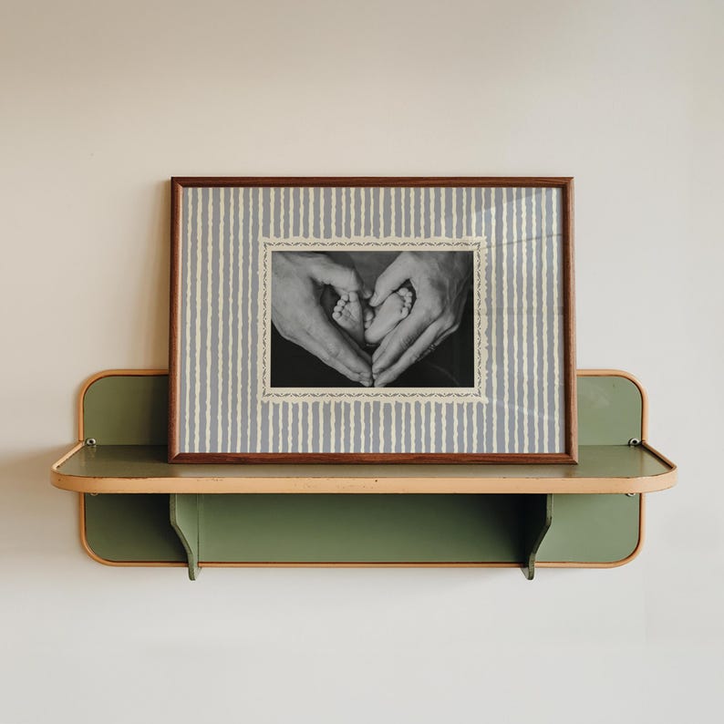 Custom Photo Print, Vintage Stripe Poster, Personalised Gift for Couples, Engagement, Anniversary, Birthday