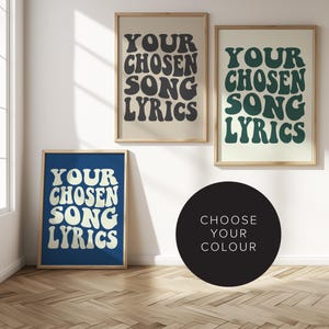 3er Set Song Lyric Prints - Benutzerdefinierte Musik Wandkunst - Personalisiertes Songtexte Poster - Personalisierbares Musikgeschenk - Musikliebhaber Geschenk - Musik Poster