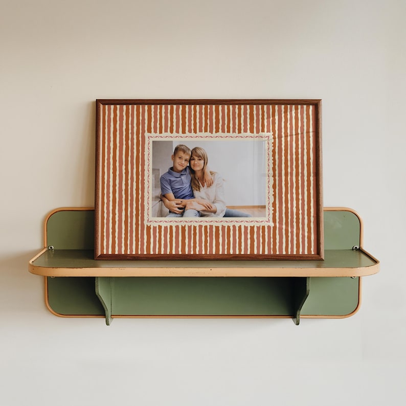 Custom Photo Print, Vintage Stripe Poster, Personalised Gift for Couples, Engagement, Anniversary, Birthday