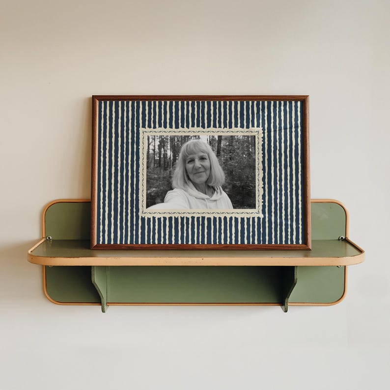 Custom Photo Print, Vintage Stripe Poster, Personalised Gift for Couples, Engagement, Anniversary, Birthday