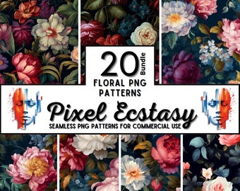 Floral Oil Painting Style Patterns: Spring Flower PNG (Digital Download)