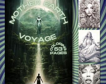 Mother Earth Voyage Coloring Book: Fantasy Anime Grayscale Art (PDF)