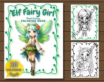 Anime Fairy Girls Coloring Pages: Fantasy Forest Art (PDF)