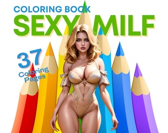 Libro para colorear de MILF sexy / Arte pin-up moderno (PDF)