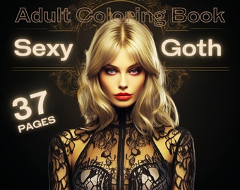 Goth Lingerie Waifu Coloring Pages | Fantasy Art (PDF)