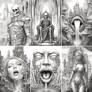 adult coloring, kids coloring book, coloring page, fantasy coloring, dark fantasy, Gothic horror, dark academia prints, greyscale drawing, erotica art anime, erotica hentai manga, dark sadomasochism, surreal coloring, female clip art,