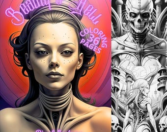 Surreal Horror Coloring Book: Sexy Women, Grayscale Illustrations (PDF)