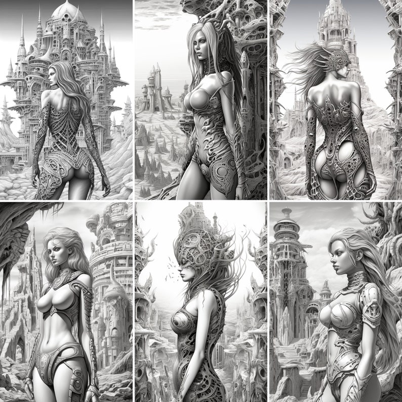adult coloring, kids coloring book, coloring page, fantasy coloring, dark fantasy, Gothic horror, dark academia prints, greyscale drawing, erotica art anime, erotica hentai manga, dark sadomasochism, surreal coloring, female clip art,