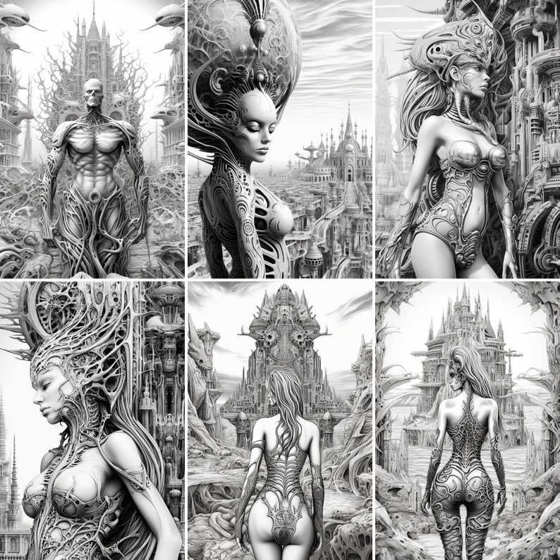 adult coloring, kids coloring book, coloring page, fantasy coloring, dark fantasy, Gothic horror, dark academia prints, greyscale drawing, erotica art anime, erotica hentai manga, dark sadomasochism, surreal coloring, female clip art,