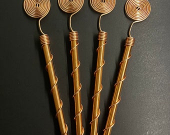 Tesla's Resonance Copper Spiral 369 Elektrokultur Antenne - Steigert das Pflanzenwachstum und die Vitalität (1 - Box - 4 Stk.)