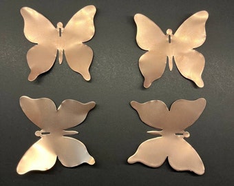 Lot de 4 papillons en cuivre, décoration de jardin, antennes d'électroculture 9 x 9 cm - Ornez votre jardin de charme et de magie des pollinisateurs