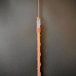 Electroculture Copper Antenna: Quartz Crystal, Tensor Ring Weave (35cm)