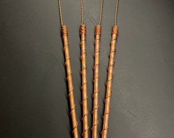 Electroculture Copper (Tensor Weave) Antenna Improved Yield / Soil (1 box - 4 pcs.)  53cm (20.86 inch) length and 10mm  (0.39 inch) diameter