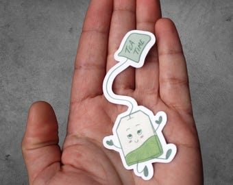 Cute Tea Bag Waterproof Sticker. Tea Time. Sticker Gifts