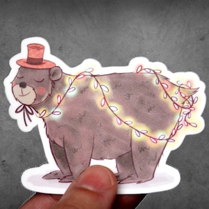 Bear Circus Sticker | Whimsical Vinyl Decal (Waterproof)
