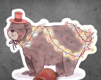 Bear Circus Sticker | Whimsical Vinyl Decal (Waterproof)