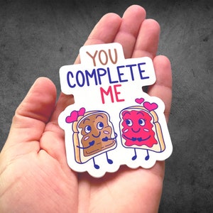 Cute Love PJ stickers Peanut Butter and Jelly You Complete Me