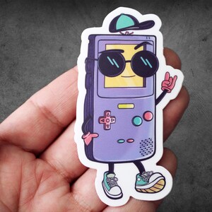 Purple Game Boy Color Sticker, 90s Waterproof Decal