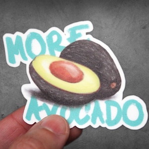 Hand-Illustrated Avocado Vinyl Sticker | Waterproof Foodie Decal