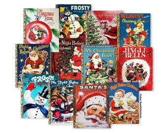 Vintage Christmas Book Images 12 Piece Assortment Size of Cuts Vary From 2.75" - 3" High-quality Laser Reproductions Christmas Ornaments