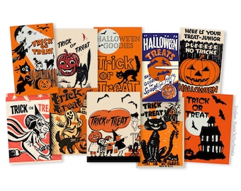 Vintage Halloween Leckerli Tasche, Süßes oder Saures Tasche, Halloween Junk Journal, Halloween Crafts, Retro Halloween, Not A Treat Tasche, Reproduktion