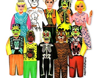Vintage Halloween Costume, Vintage Halloween Decoration, Halloween Decor, Retro Halloween, Vintage Beistle, Halloween Junk Journal