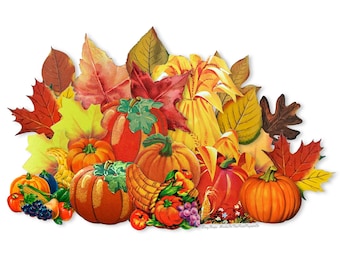 Vintage 20pc Fall & Autumn Seals, Dennison Seals, Pumpkin Seal, Fall Leaves, Halloween, Fall Junk Journal, Size Varies From 0.80&quot; - 3.50&quot;